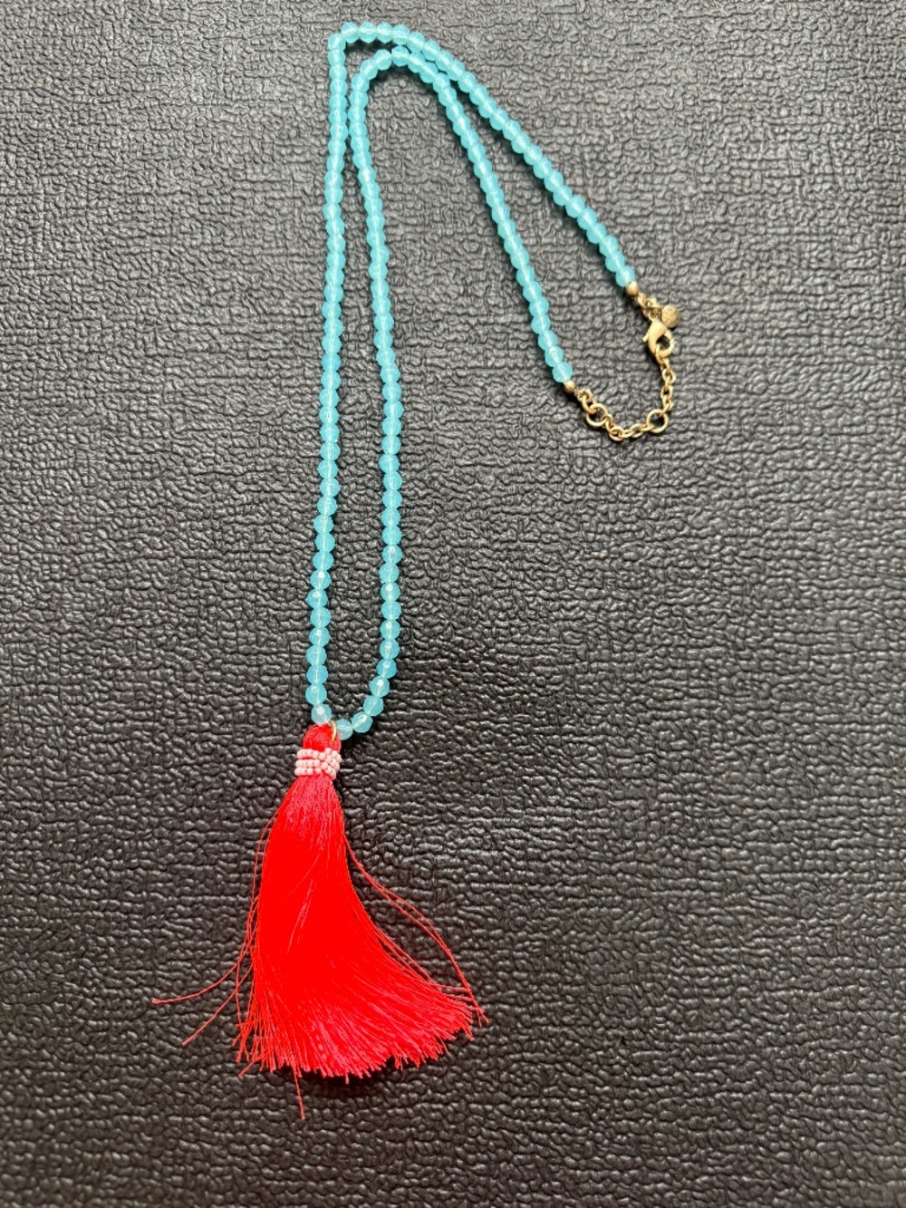J. Crew Beaded Tassel Necklace - Turquoise & Coral